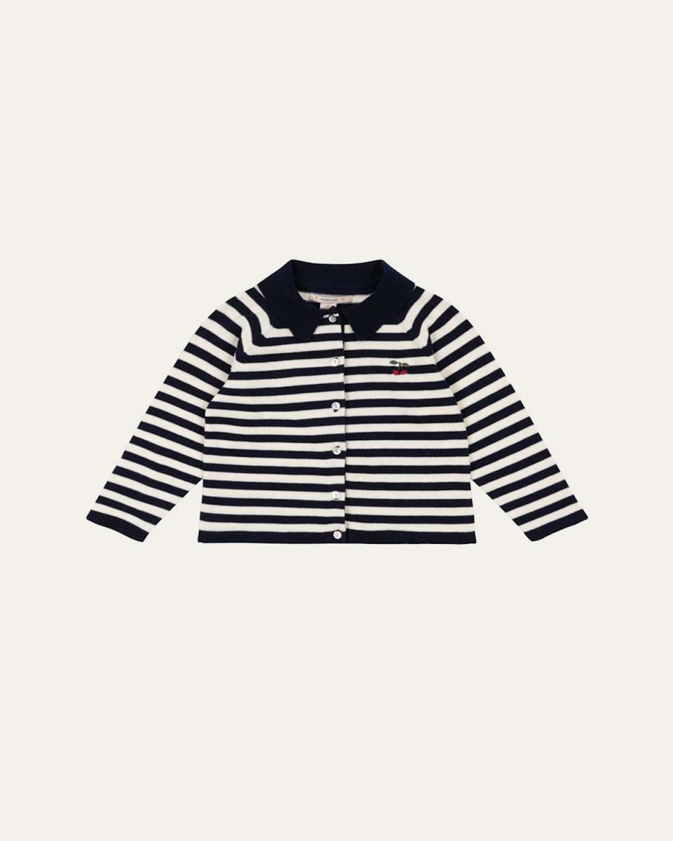 Girl's Venton Striped Knit Cardigan, Size 18M